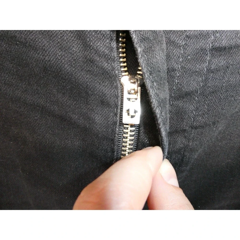 True Religion Jeans Mens Size 38x28 Black Ricky Slim‎ Drop Rise Stretch Denim